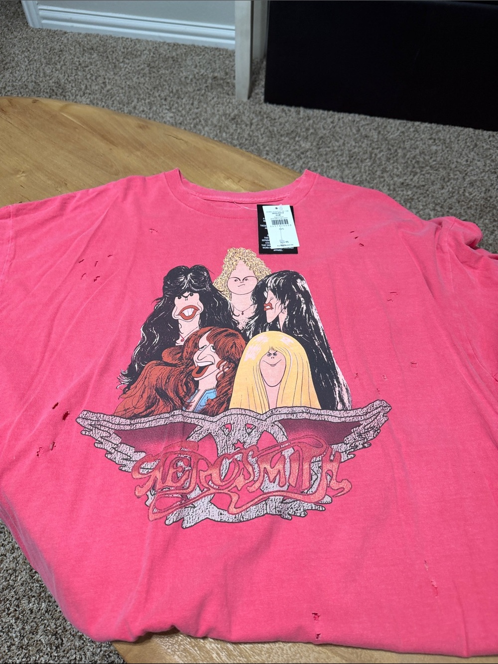 Pink Aerosmith Graphic Short Sleeve Tee
